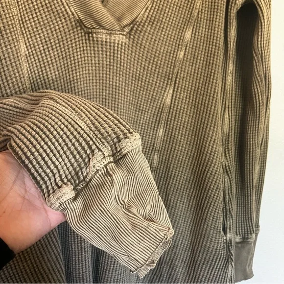 Free People One Green Jackie Long Sleeve Mini Dress Size M - Picture 4 of 8